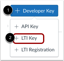 Developer Keys page with Add Developer Key button