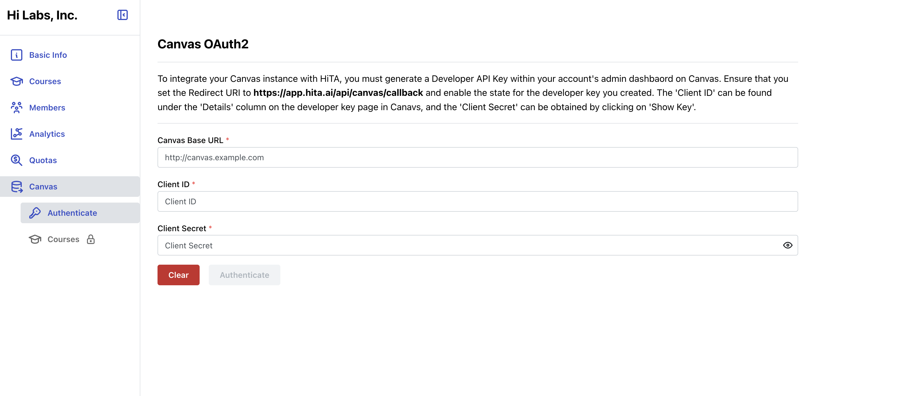 Canvas Org Authentication