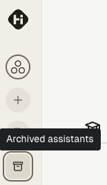 The archived courses bin button in the navigation bar