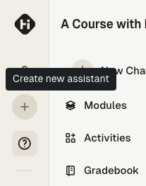 The create course plus button in the navigation bar