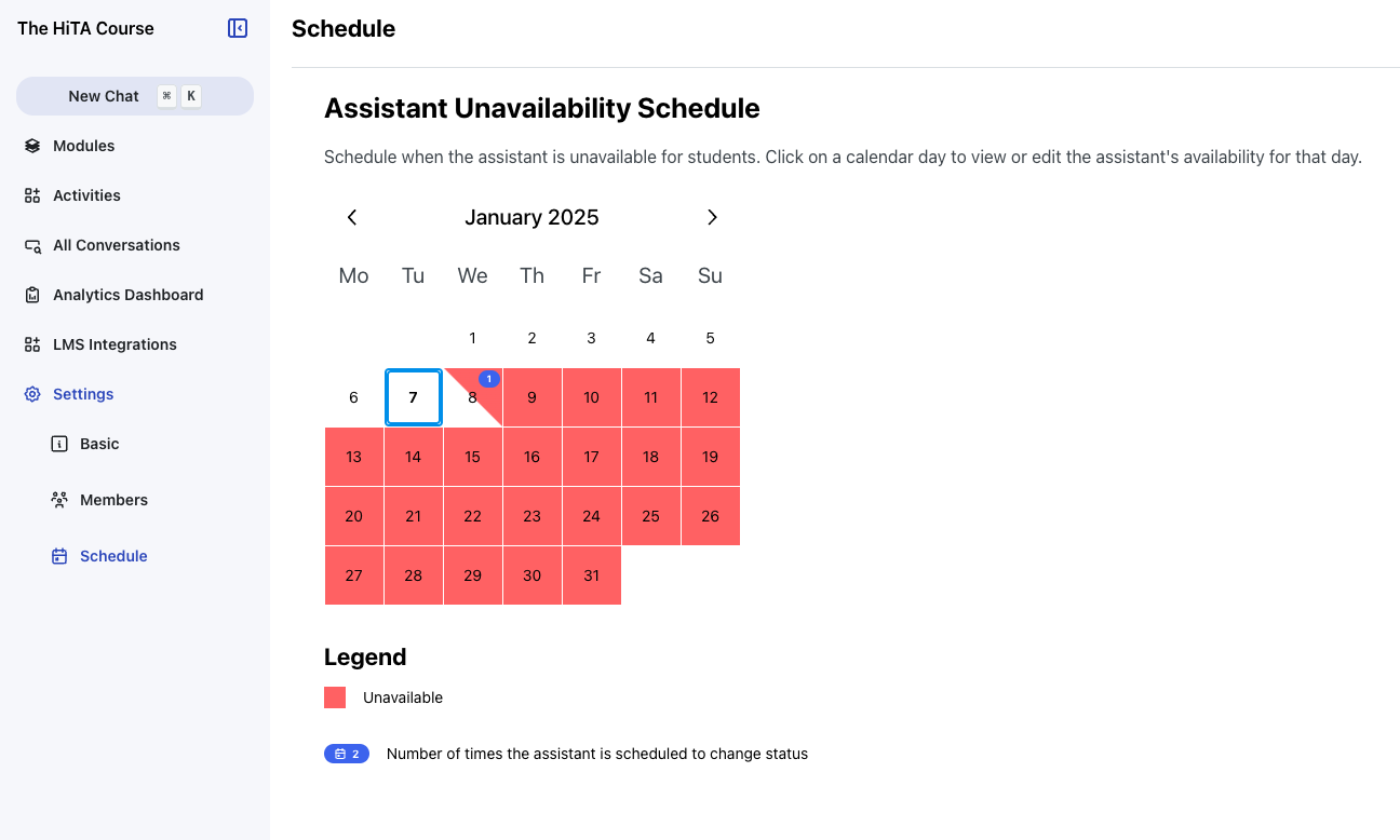unavailable from jan 8th 2025