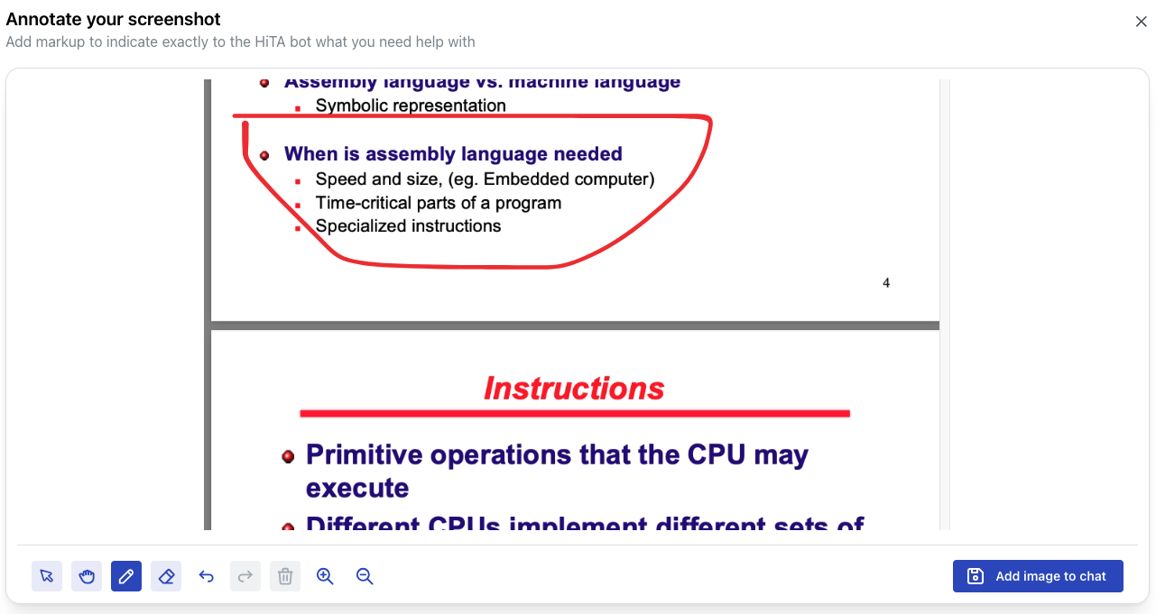 Screen sharing interface with annotation tools for highlighting shared content
