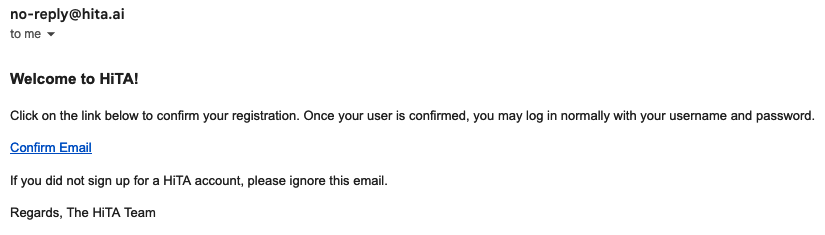 Email confirmation example with confirm email button