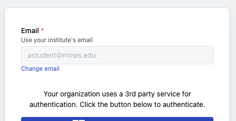 Social sign-in interface showing Microsoft login option for Colorado School of Mines